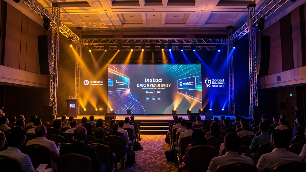Corporate event stage set